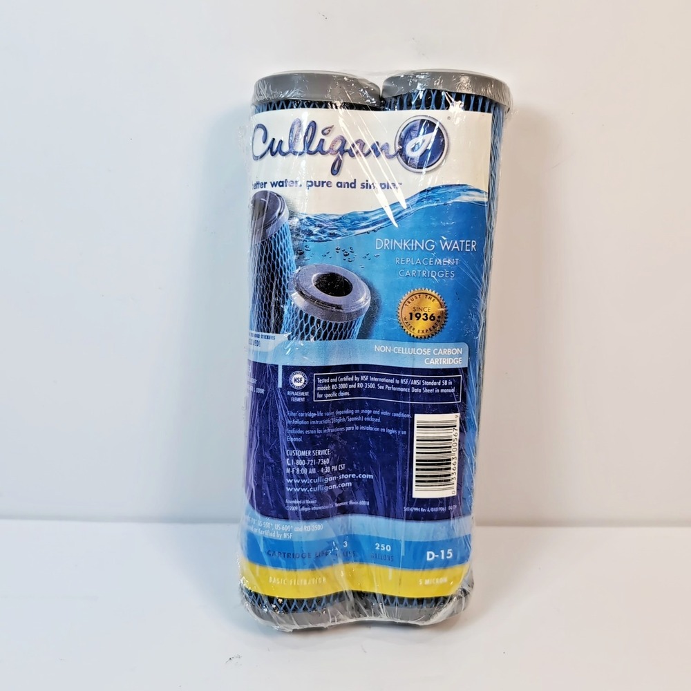 2 Pack Culligan D-15 5 Micron Water Filter Cartridges RVF-10 US-600 RO-3500 D15